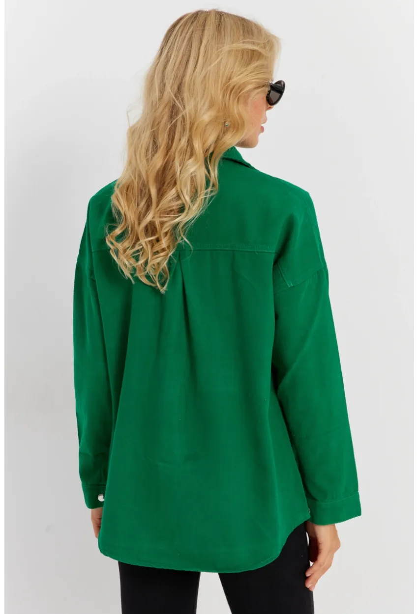 Kadın Benetton-Yeşil Denim Ceket İS1079