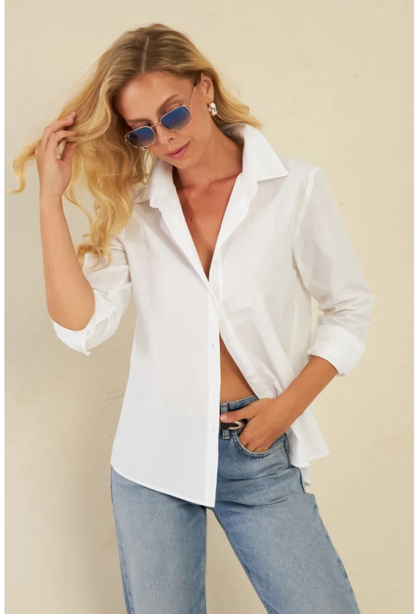 Kadın Beyaz Basic Gömlek ZER411