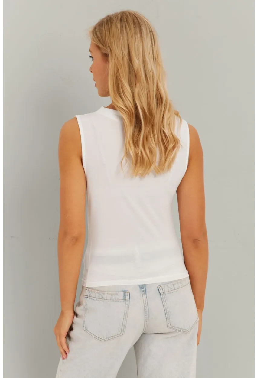 Kadın Beyaz Büzgülü Bluz YZ625