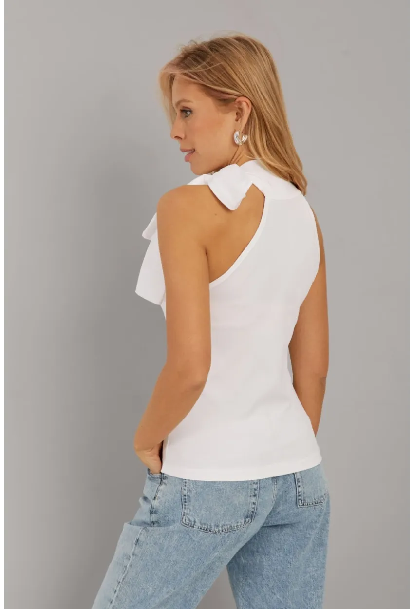 Kadın Beyaz Fiyonklu  Bluz EY2726