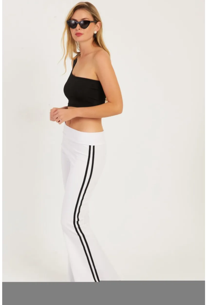 Kadın Beyaz İspanyol Paça Eşofman Altı SF2542