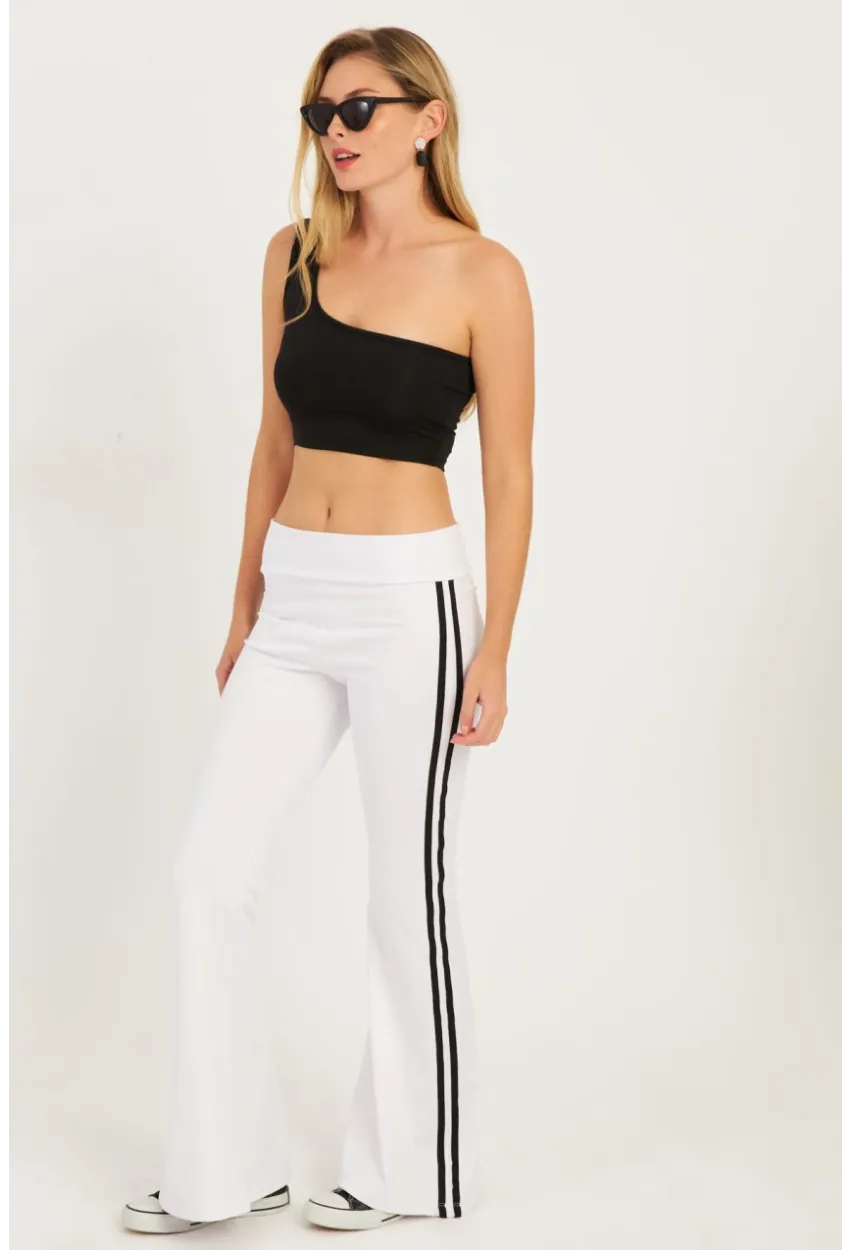 Kadın Beyaz İspanyol Paça Eşofman Altı SF2542