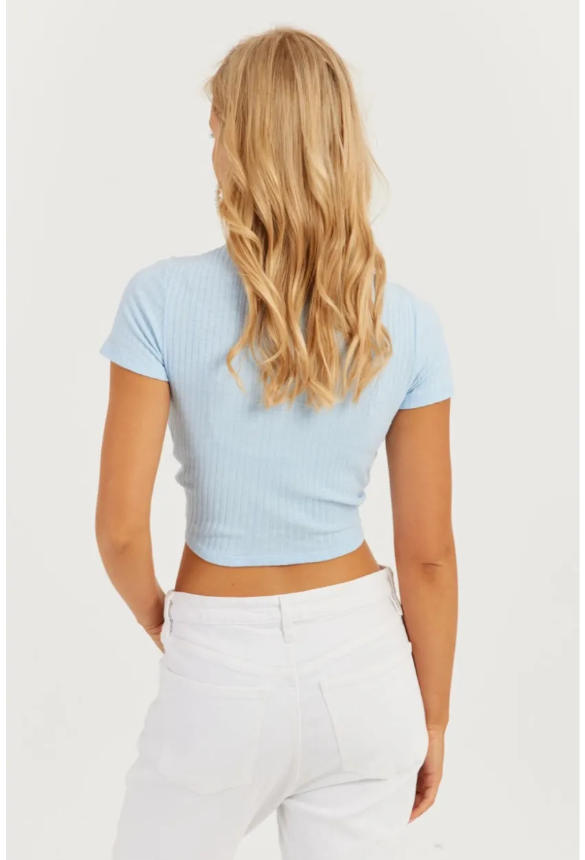 Kadın Beyaz-Mavi İkili Büzgülü Bluz AYD305