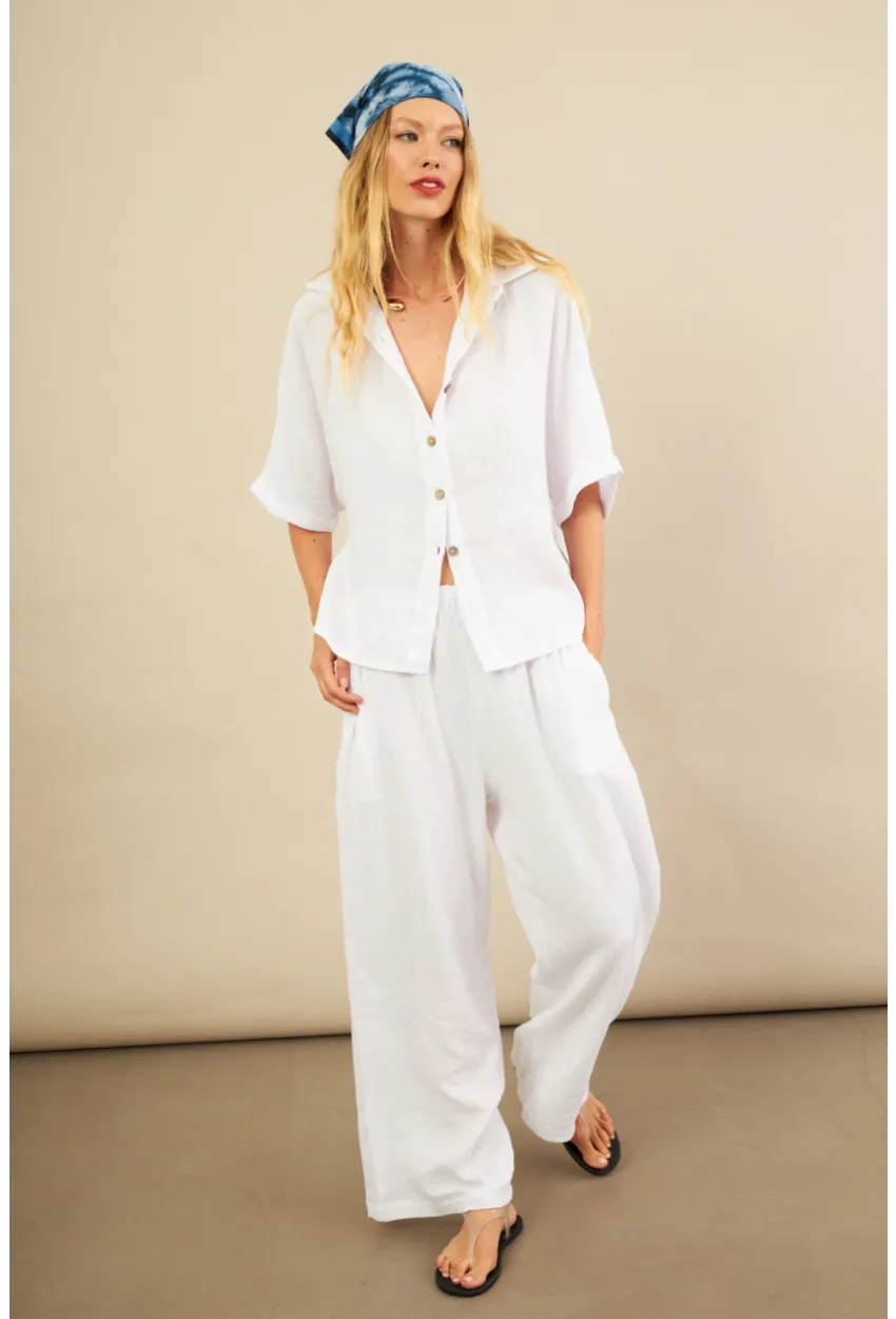 Kadın Beyaz Müslin Gömlek BTY101