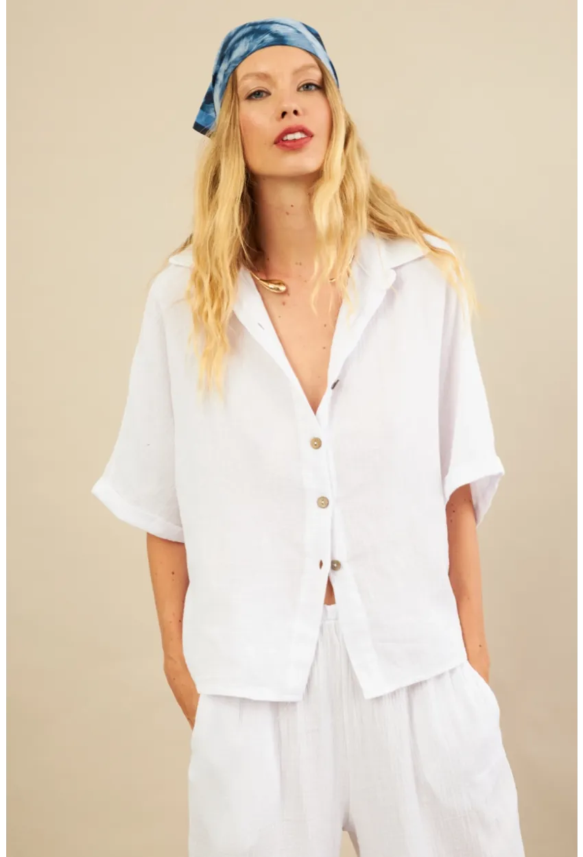 Kadın Beyaz Müslin Gömlek BTY101