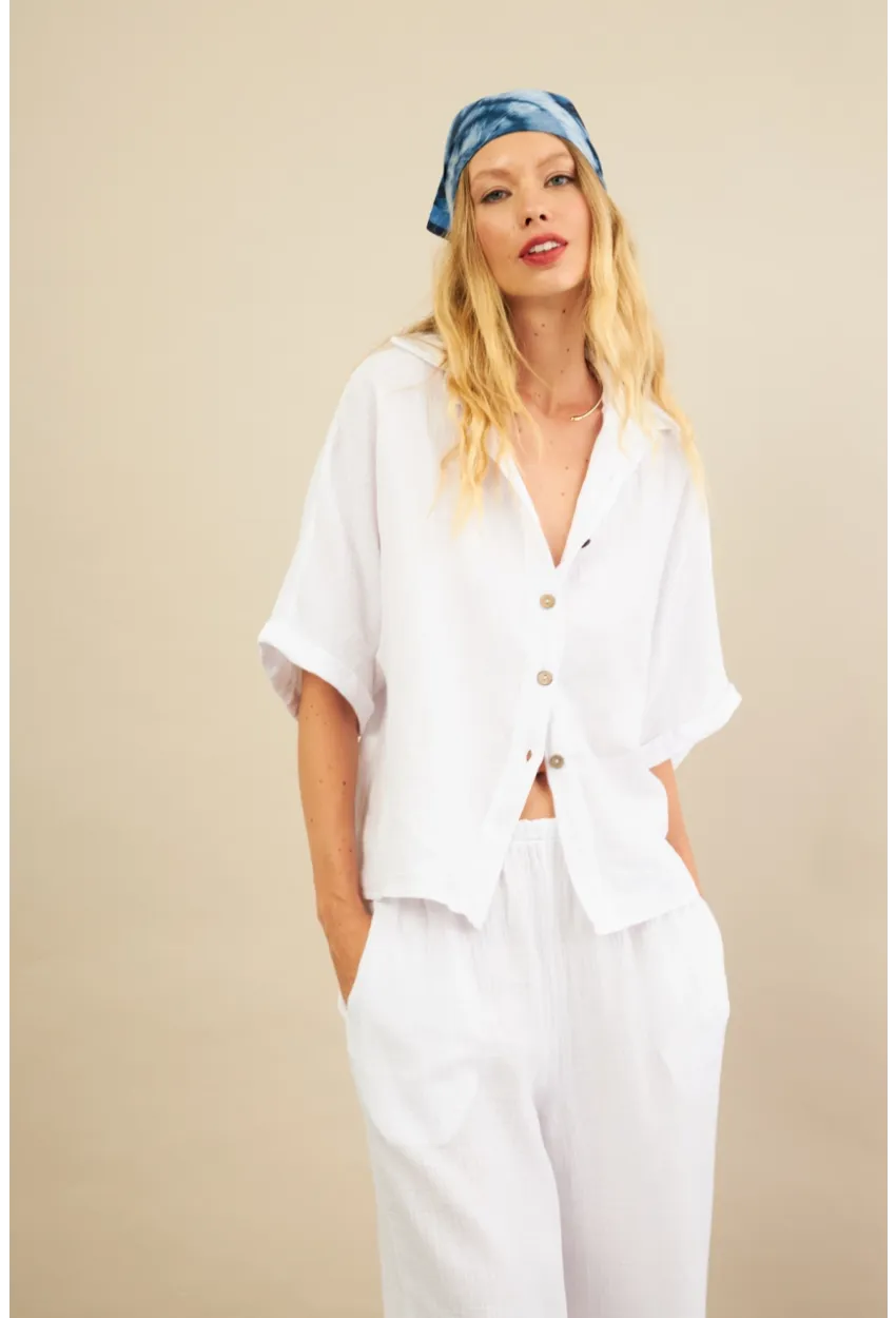 Kadın Beyaz Müslin Gömlek BTY101