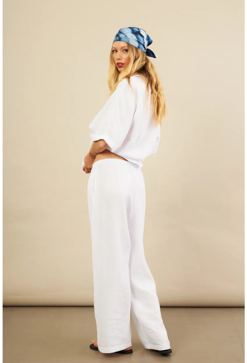 Kadın Beyaz Müslin Pantolon BTY102