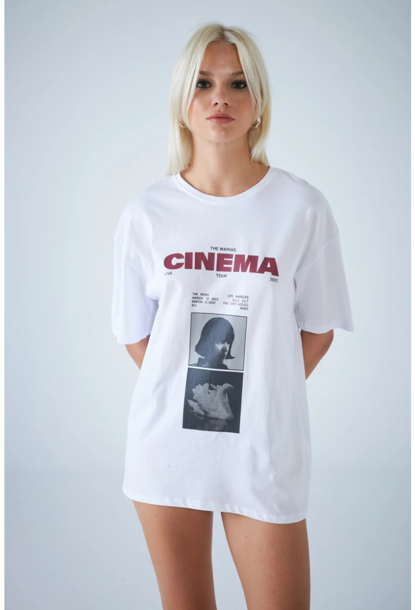 Kadın Beyaz Pinterest T-Shirt RAİ010