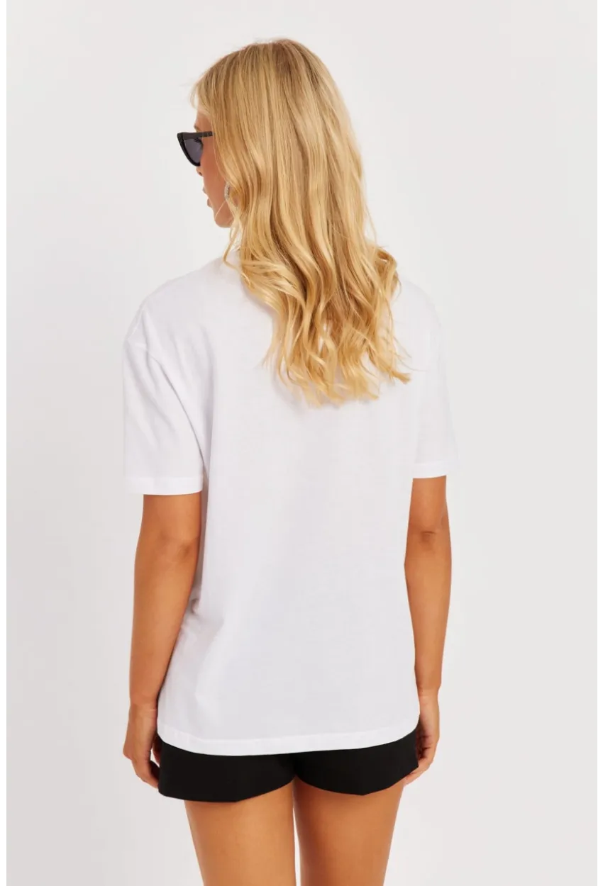 Kadın Beyaz Taşlı Bluz SGT401