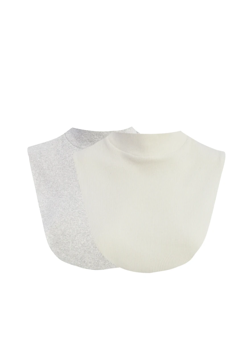 Kadın Ekru-Gri Sahte Yaka Boyunluk XL2041