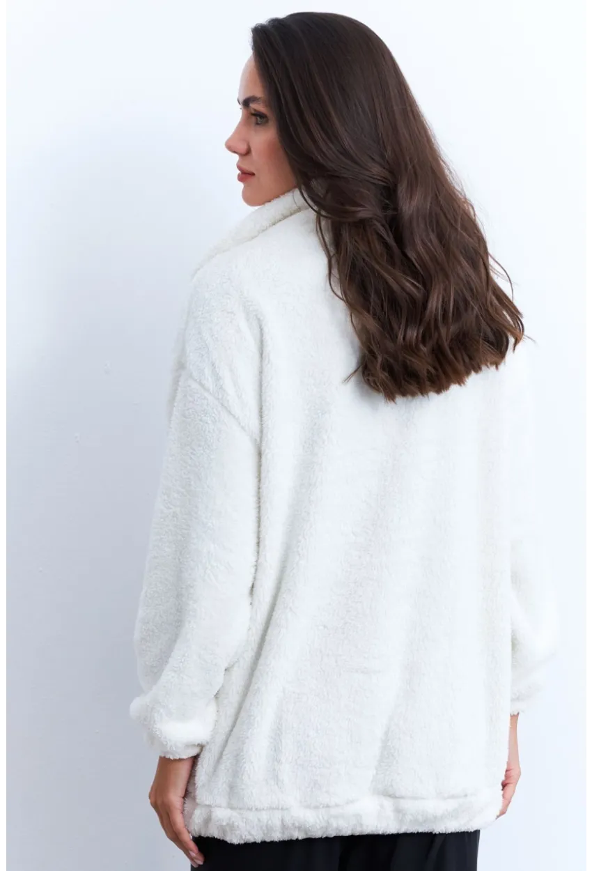 Kadın Ekru Peluş Mont LYT58