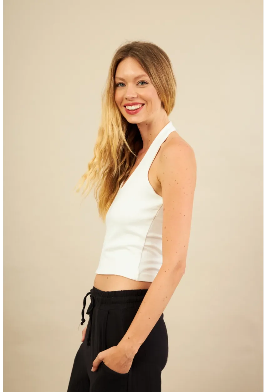 Kadın Ekru Sırtı Açık Bluz LPP1244-90