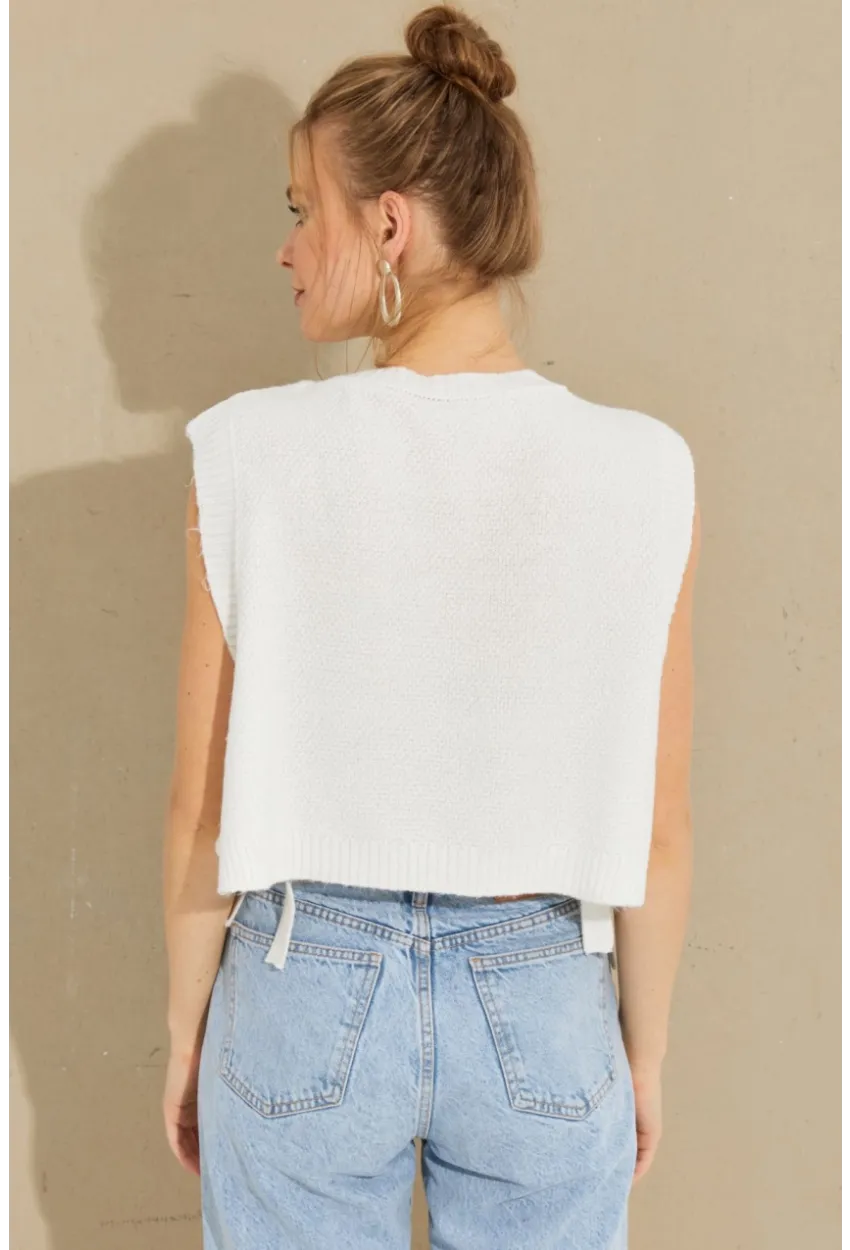 Kadın Ekru Yanları Bağlamalı Süveter YV210