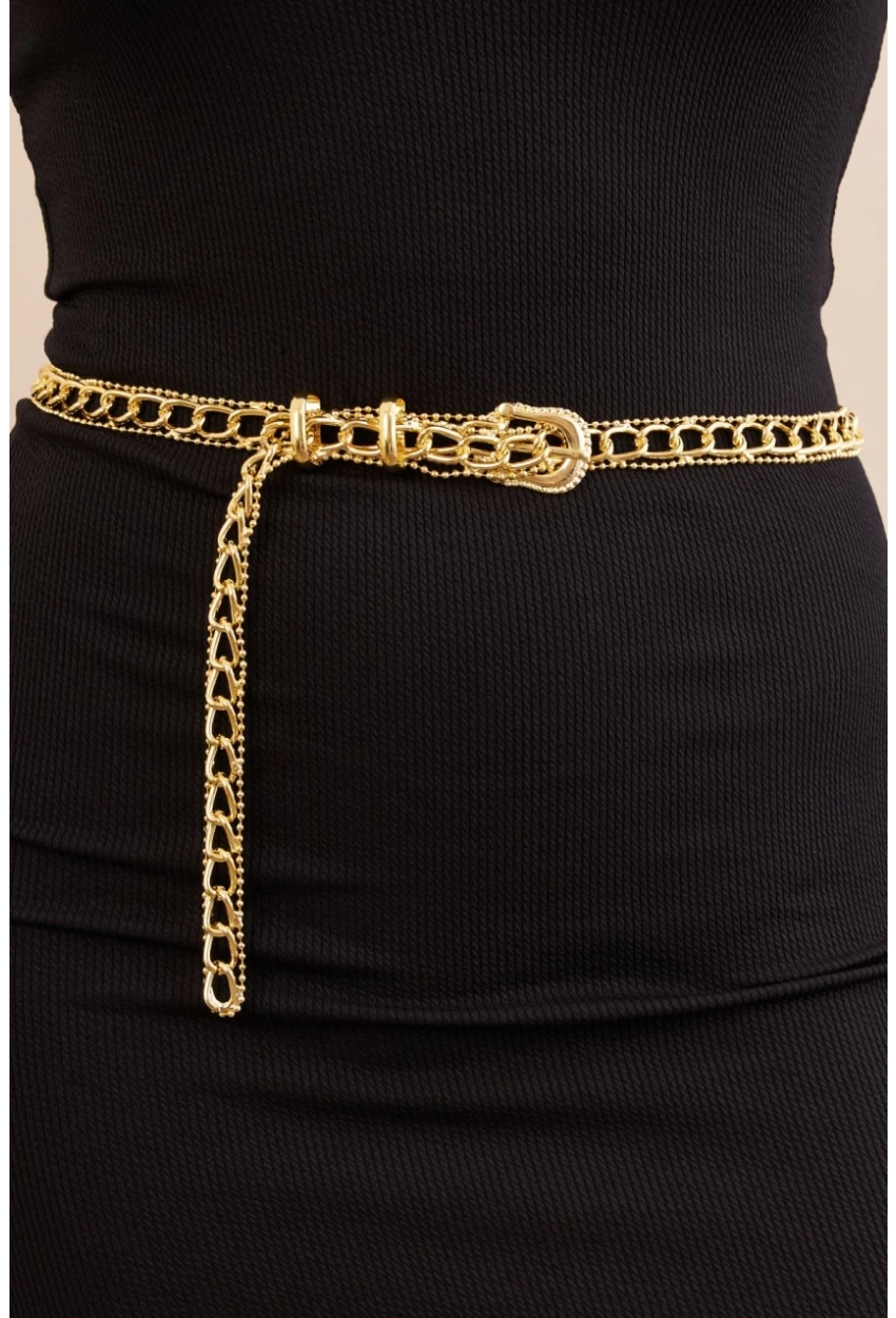 Kadın Gold Rengi Zincir Kemer BE717