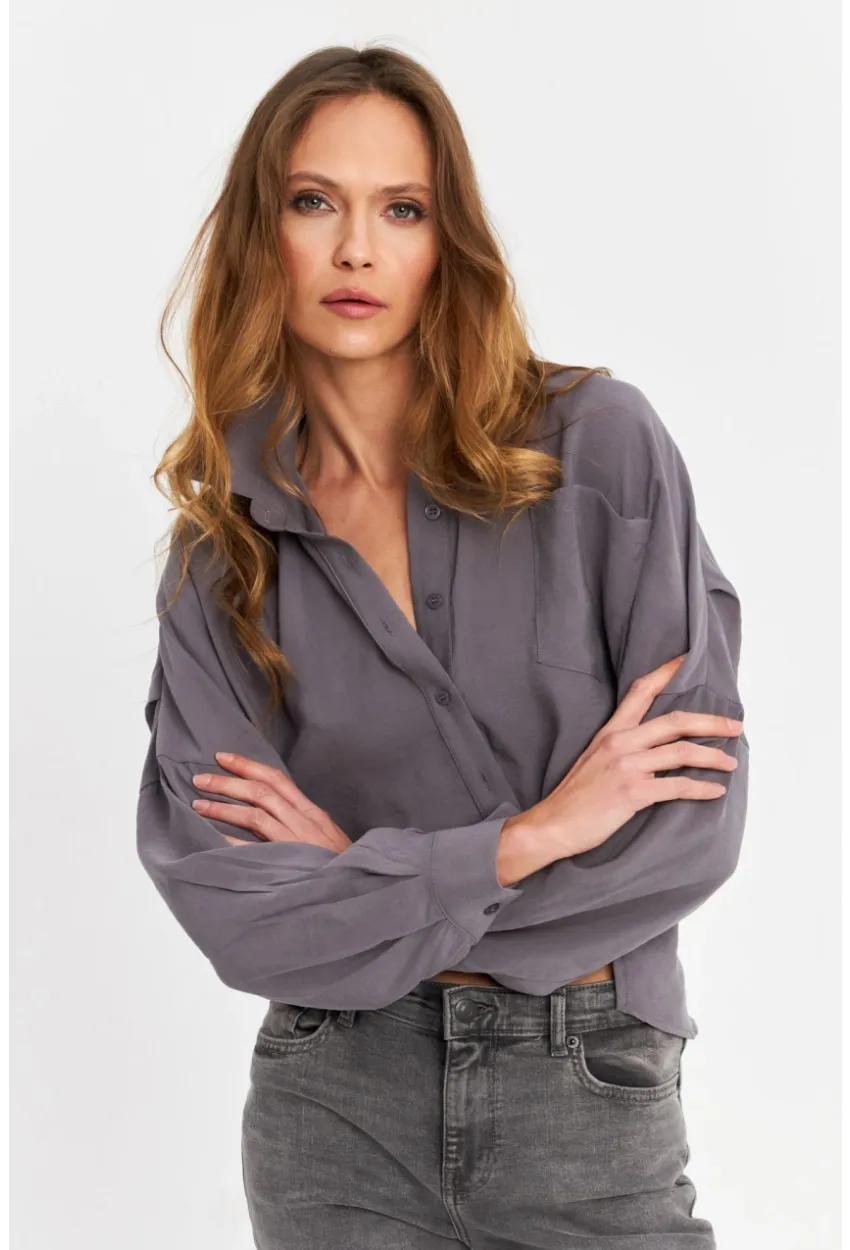 Kadın Gri Kupra Gömlek SB3061