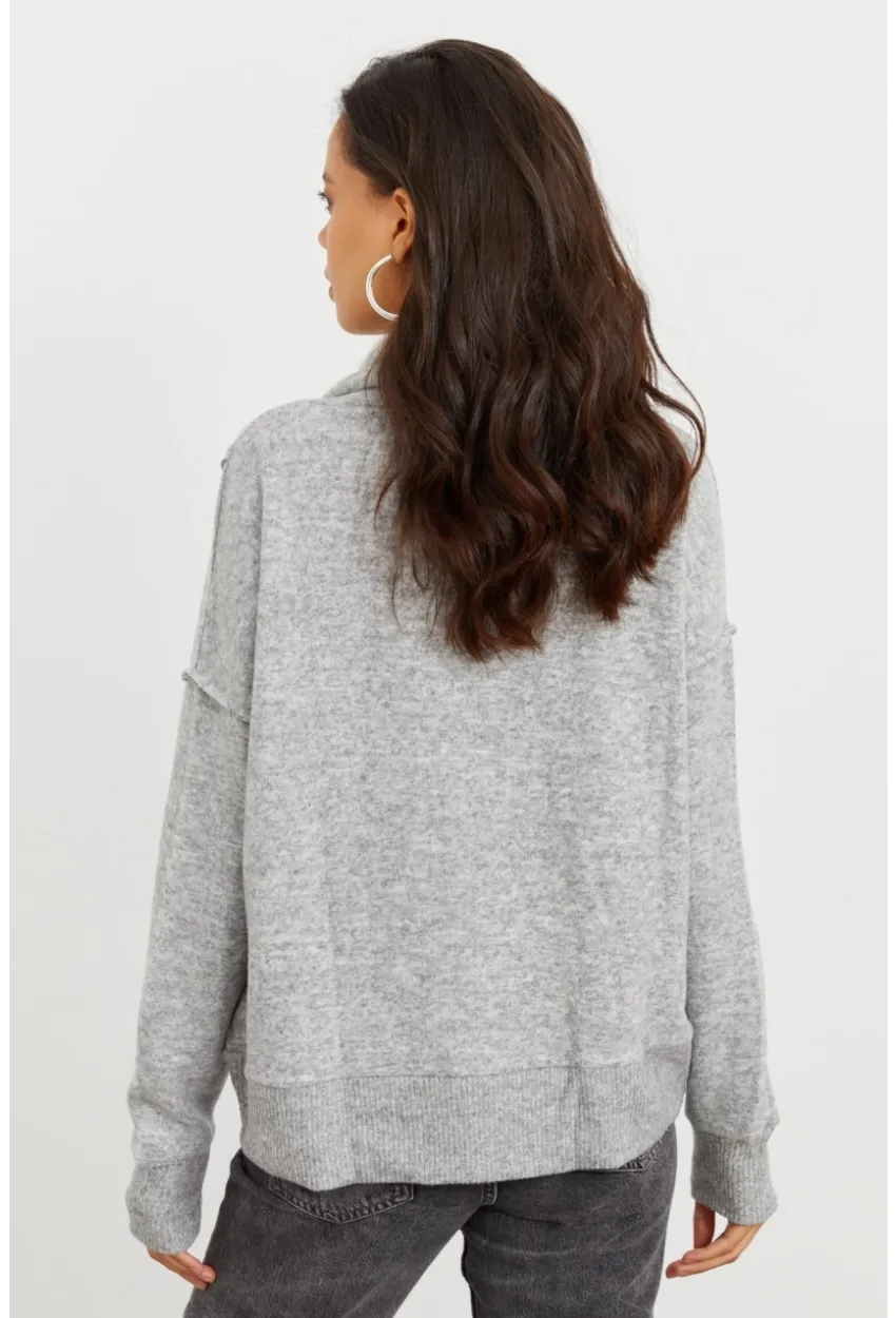 Kadın Gri Yumoş Sweatshirt İZ87