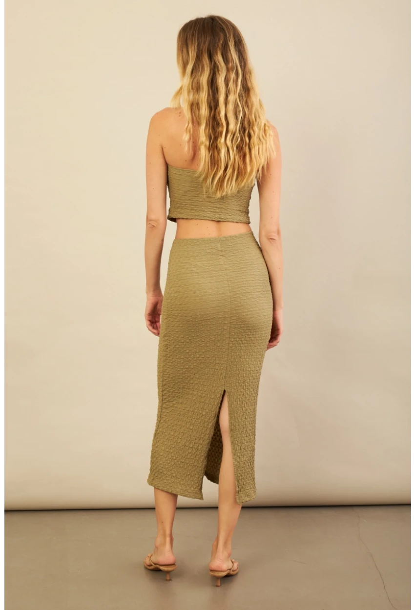 Kadın Haki Straplez Alt Üst Bubble Takım FLU340