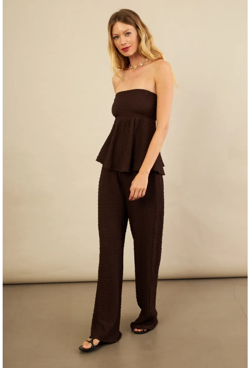 Kadın Kahverengi Bubble Alt Üst Takım FLU337