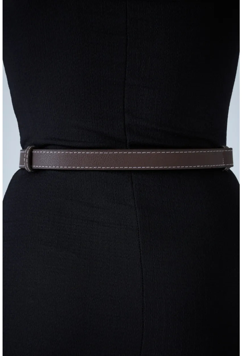 Kadın Kahverengi Kilit Tokalı Kemer VEA080