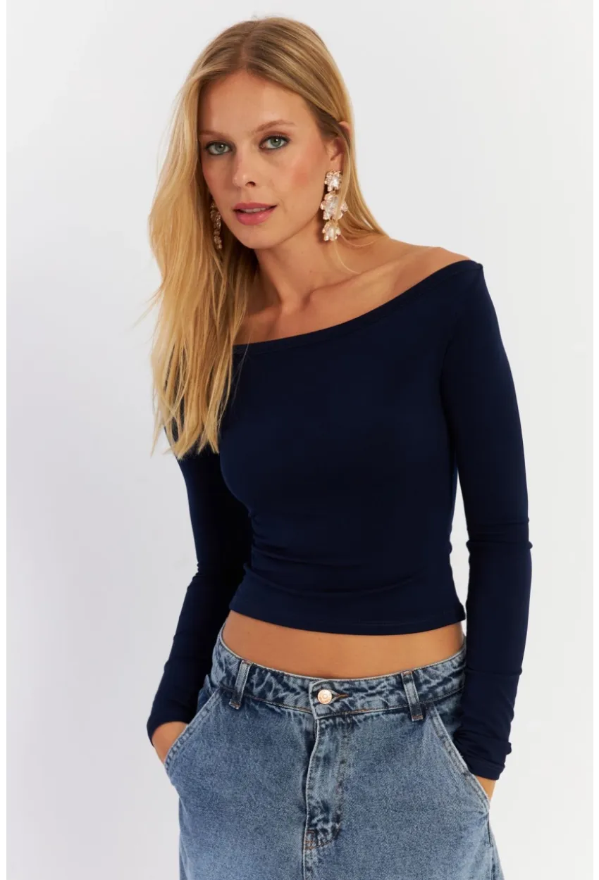 Kadın Lacivert Bluz HOR13