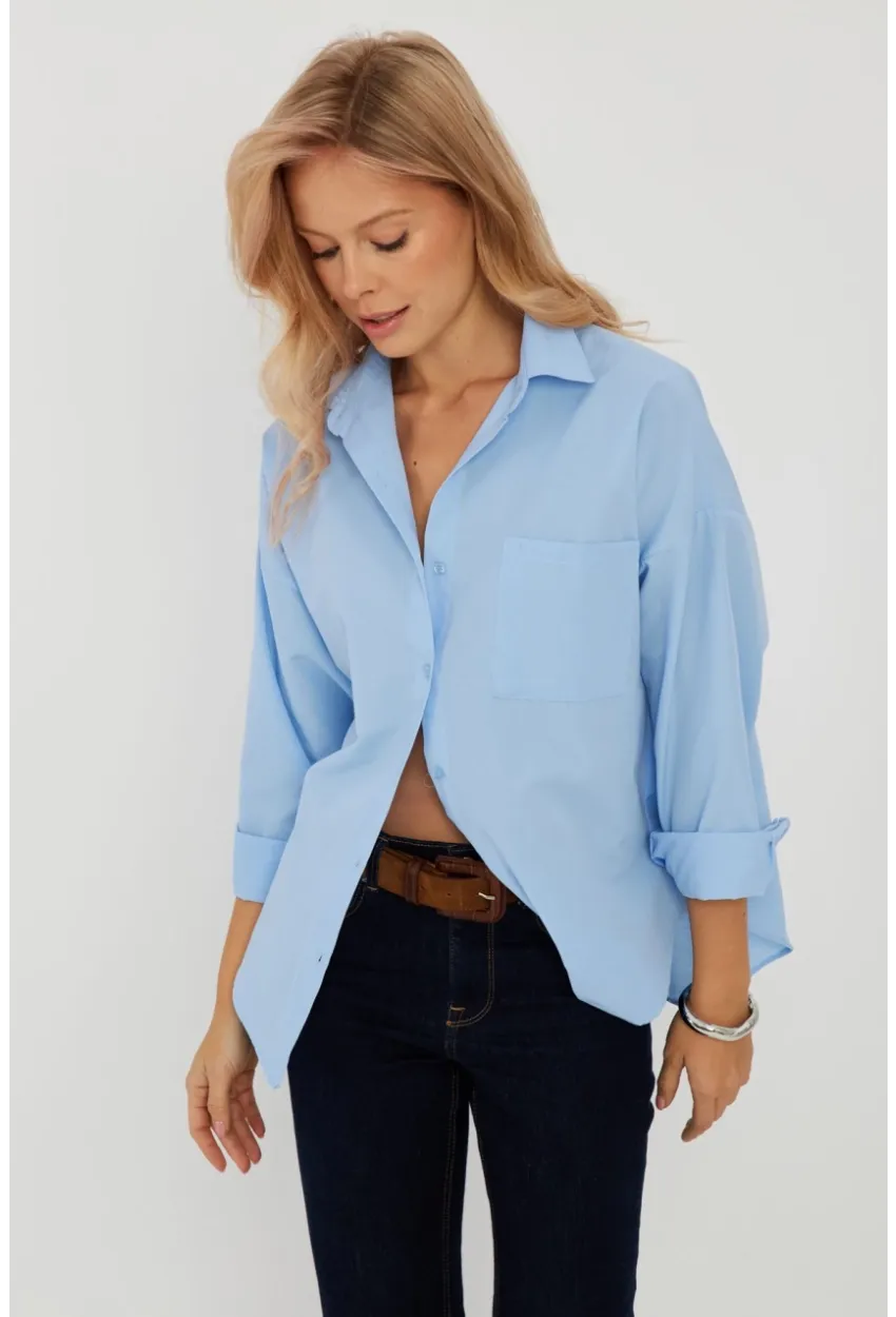 Kadın Mavi Basic Gömlek ZER403