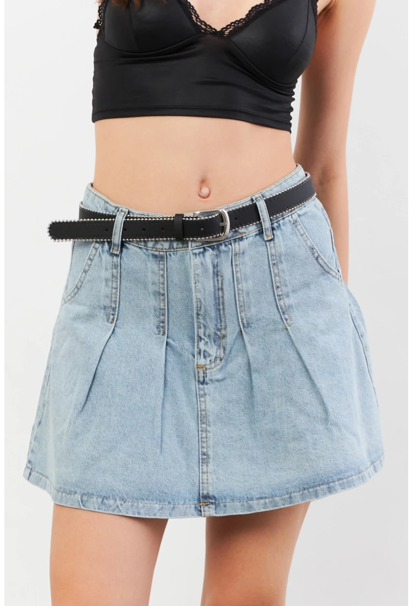 Kadın Mavi Denim Mini Etek TUR1000