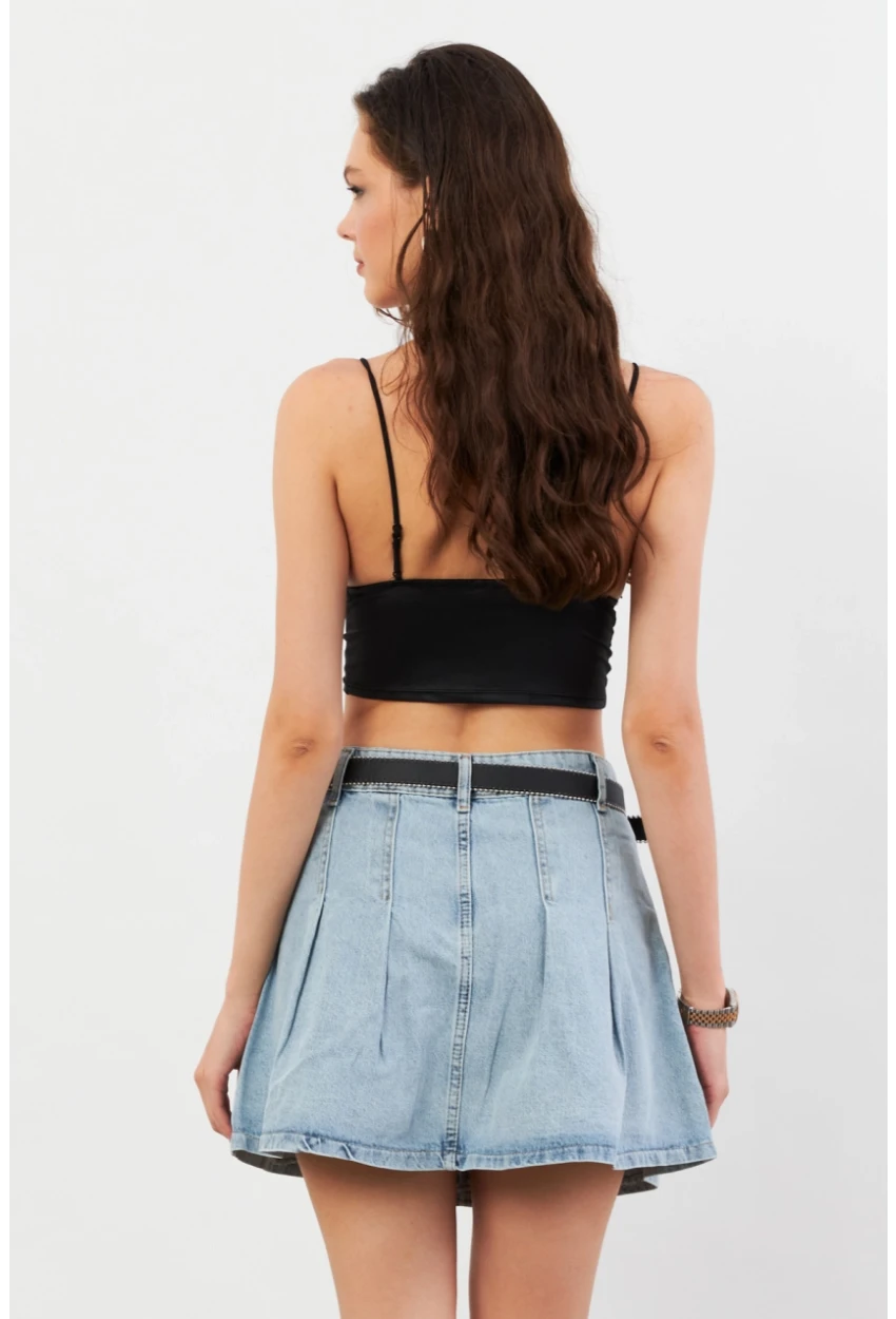 Kadın Mavi Denim Mini Etek TUR1000