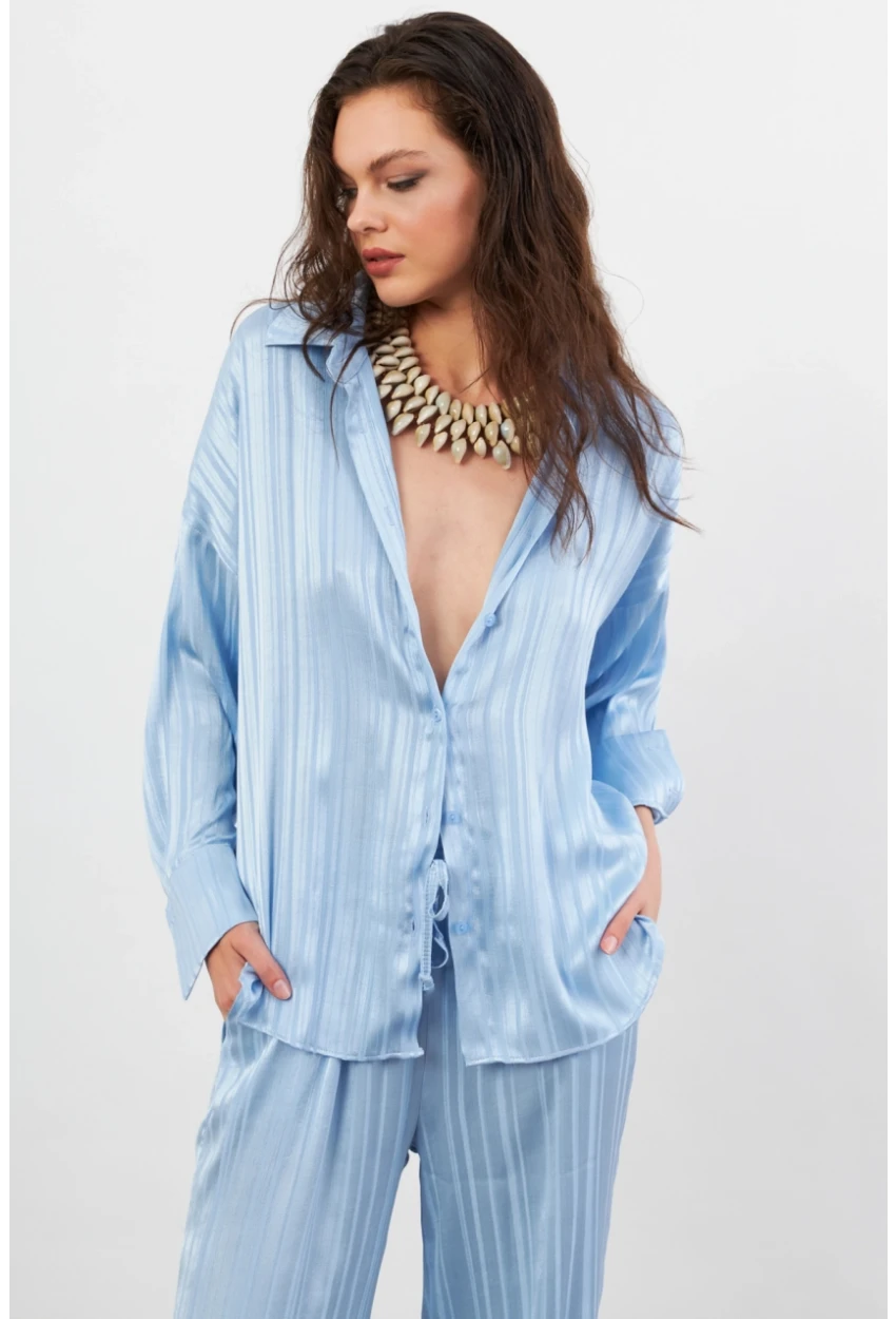 Kadın Mavi Lizbon Gömlek CAR1101-90