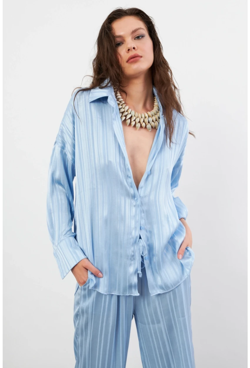 Kadın Mavi Lizbon Gömlek CAR1101-90