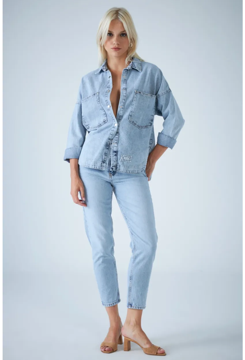 Kadın Mavi Yüksek Bel Jean TSS1001