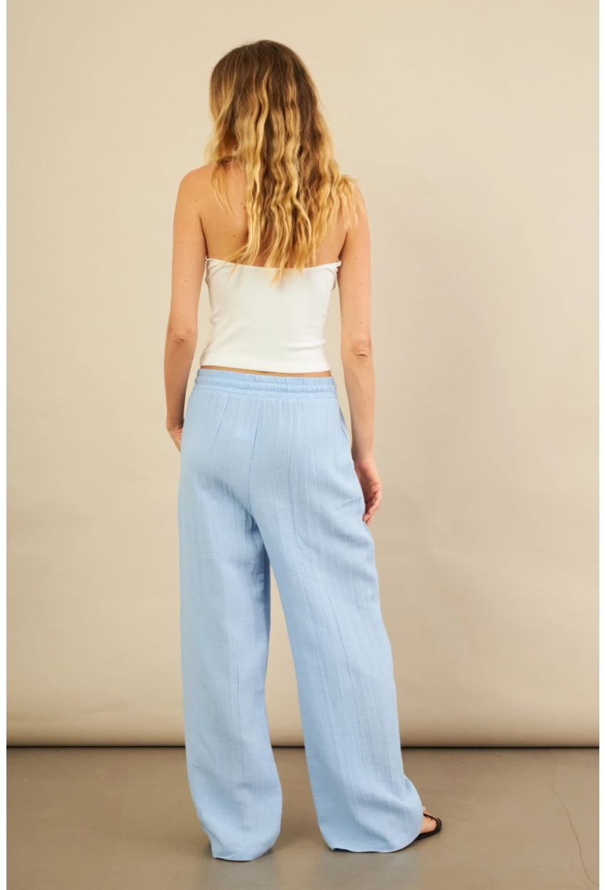Kadın Mavi Müslin Pantolon FRO1004