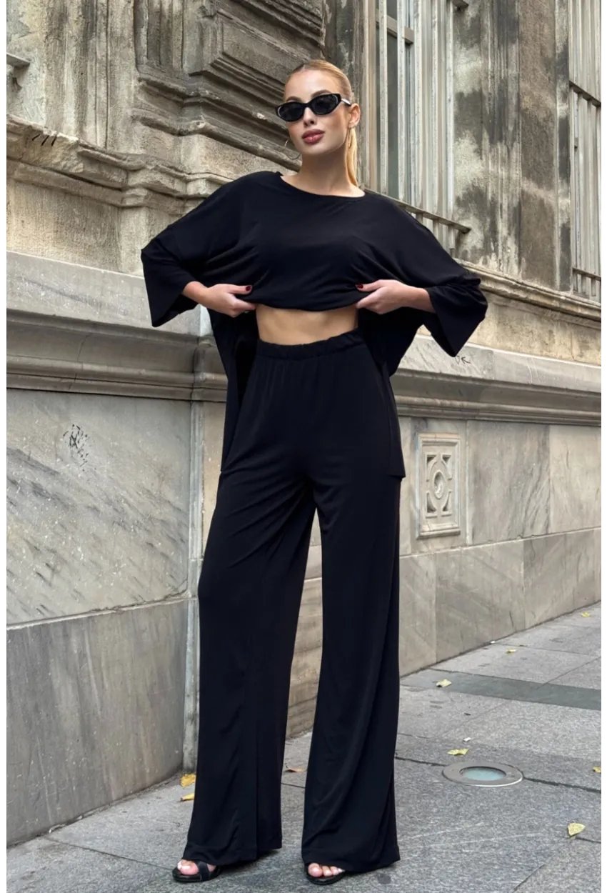 Kadın Modal Kumaş Bluz Pantalon Alt Üst Takım