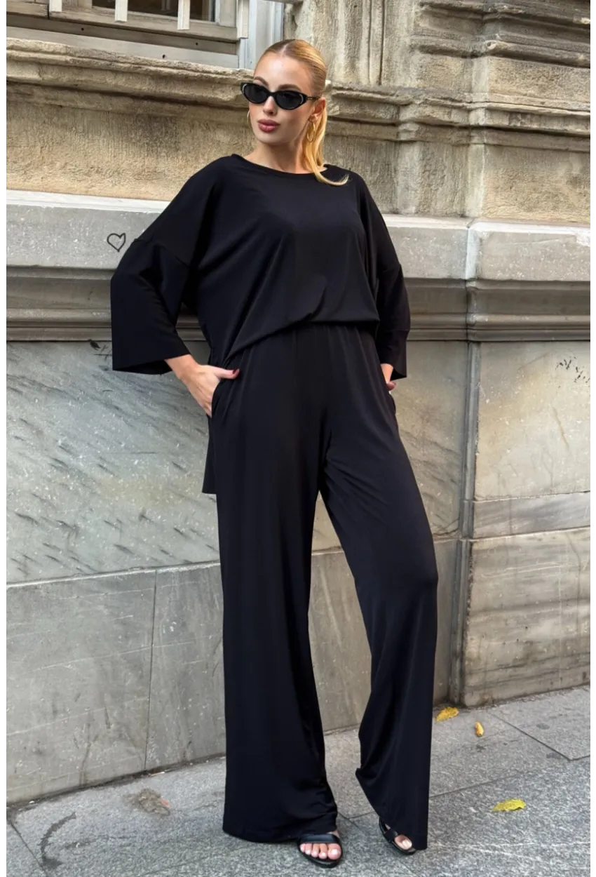 Kadın Modal Kumaş Bluz Pantalon Alt Üst Takım