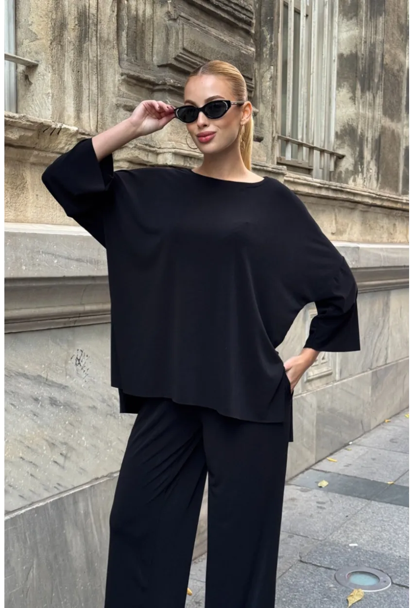 Kadın Modal Kumaş Bluz Pantalon Alt Üst Takım