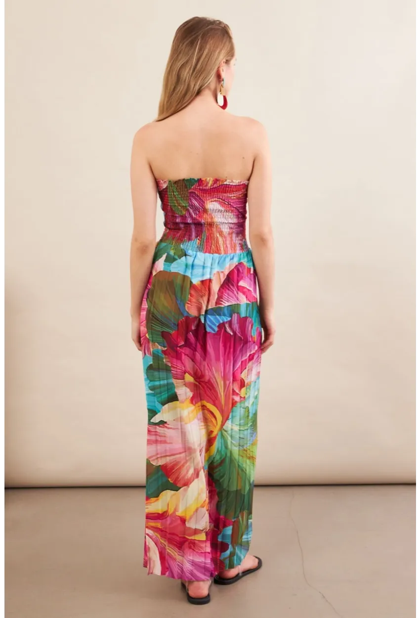 Kadın Multi Straplez Pilise Uzun Elbise MSİ100