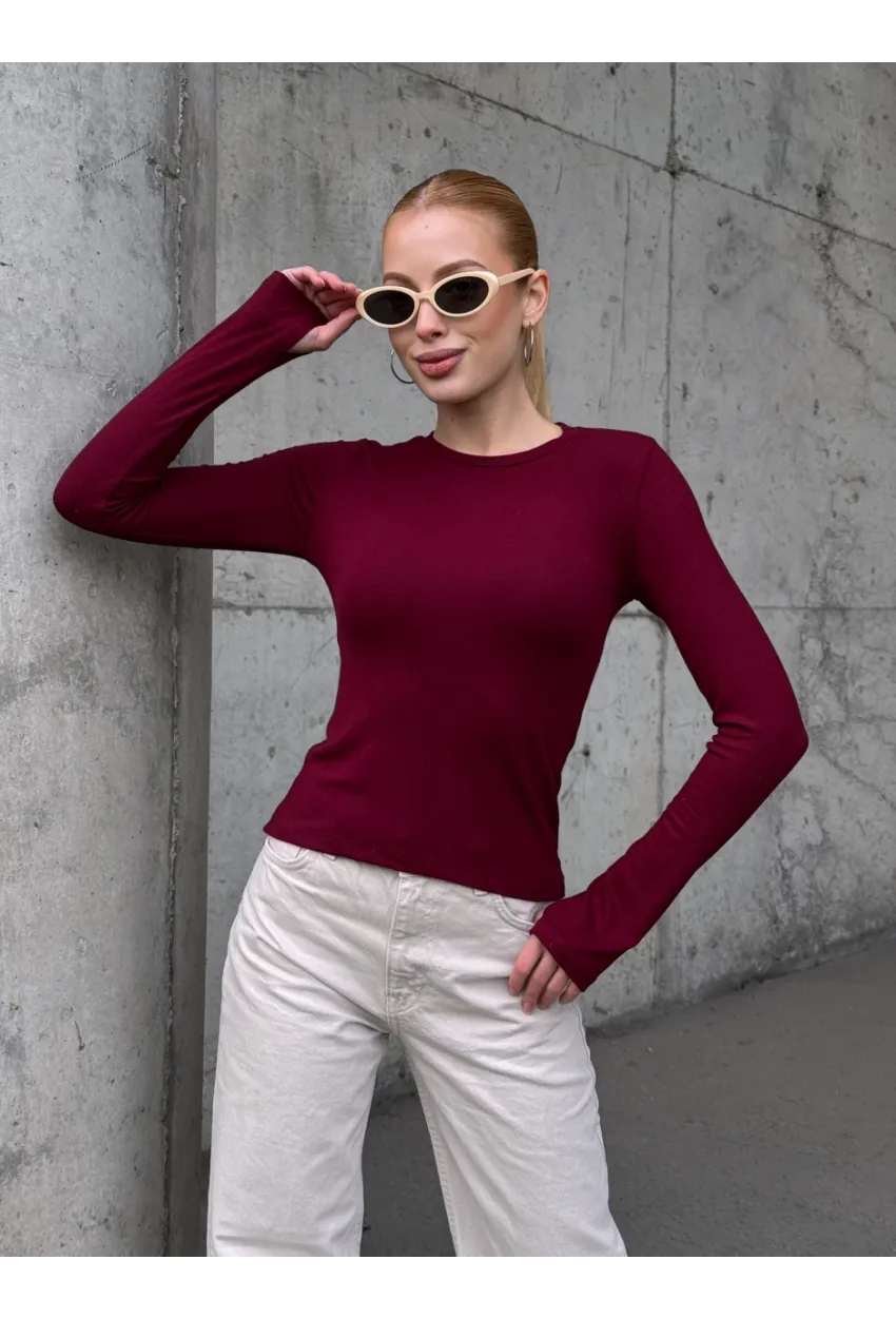 Kadın Parmak Geçmeli Uzun Kollu Bluz