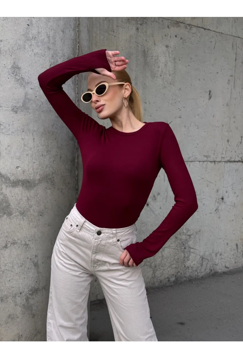 Kadın Parmak Geçmeli Uzun Kollu Bluz