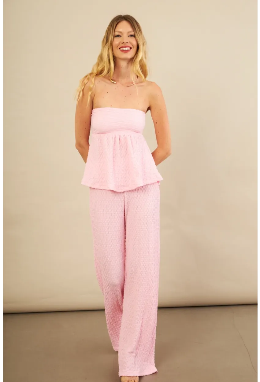 Kadın Pembe Bubble Alt Üst Takım FLU337