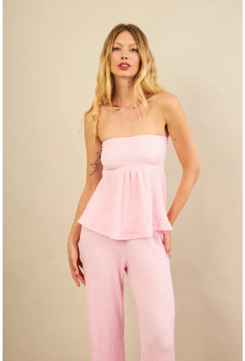 Kadın Pembe Bubble Alt Üst Takım FLU337