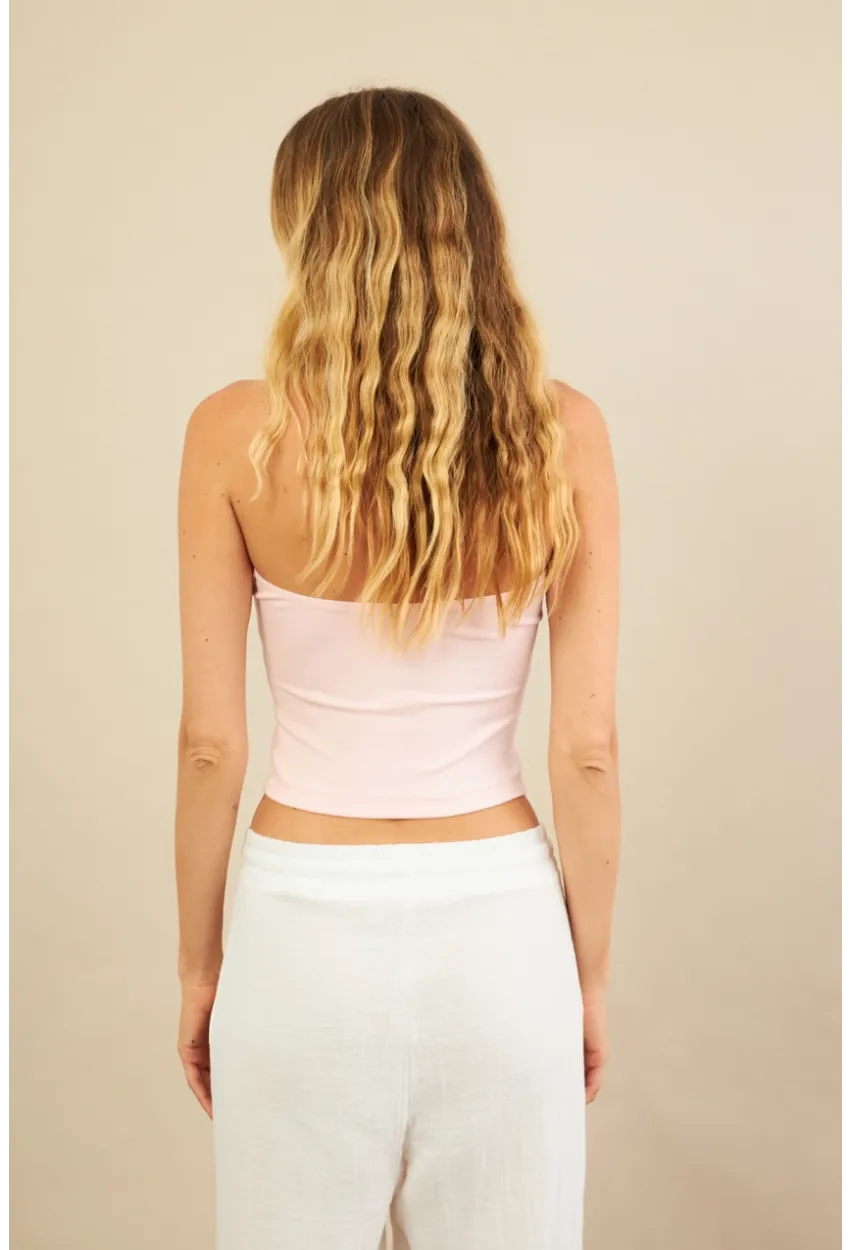 Kadın Pembe Sırtı Açık Bluz LPP1244-90