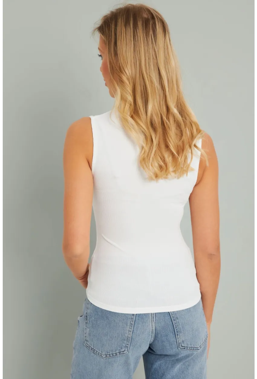 Kadın Pencereli Bluz Beyaz AYD275