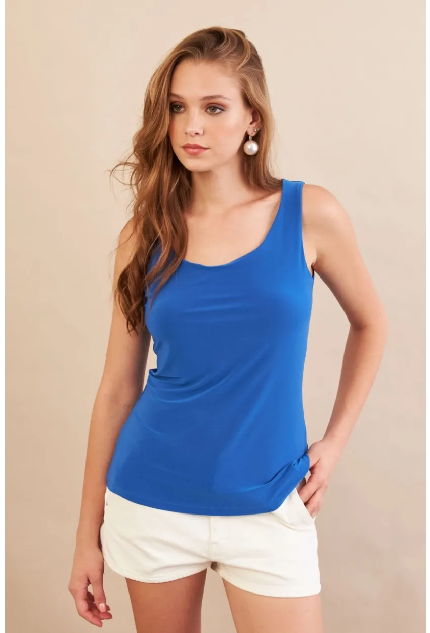 Kadın Saks Basic Bluz LPP1241-90