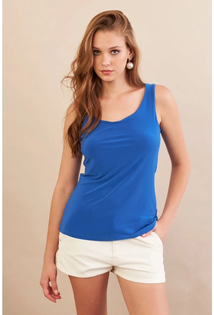Kadın Saks Basic Bluz LPP1241-90