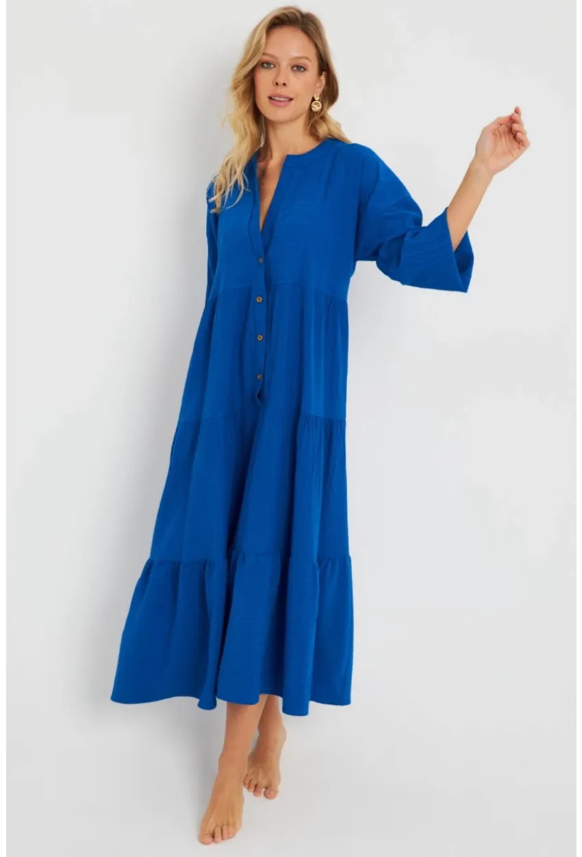 Kadın Salaş Midi Elbise Saks Q982