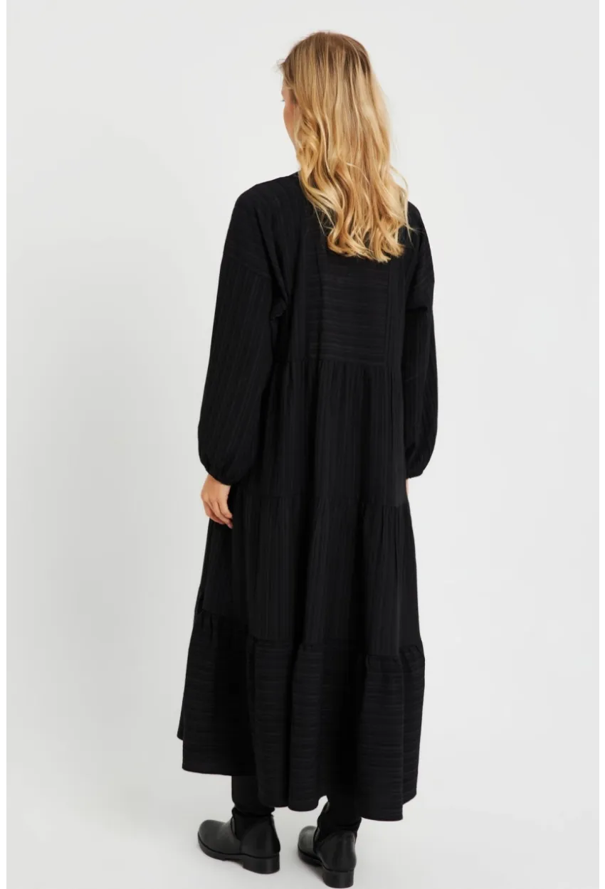 Kadın Salaş Midi Elbise Siyah Q982