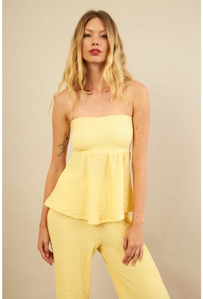 Kadın Sarı Bubble Alt Üst Takım FLU337
