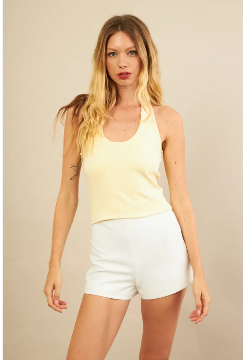 Kadın Sarı Sırtı Açık Bluz LPP1244-90