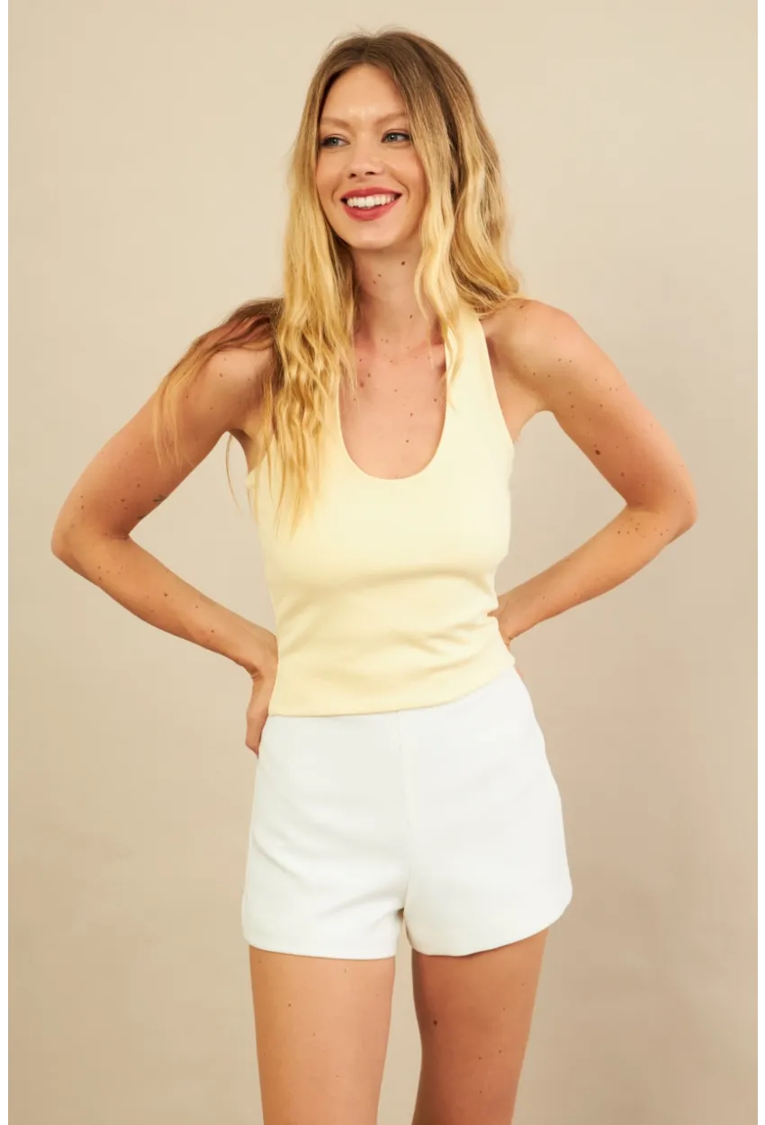 Kadın Sarı Sırtı Açık Bluz LPP1244-90