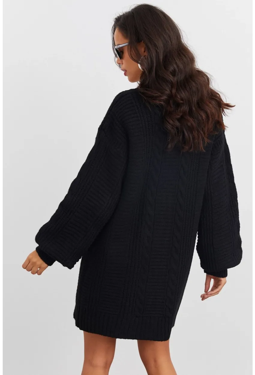 Kadın Siyah Ajurlu Hırka YV108