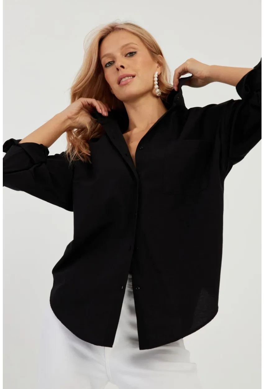 Kadın Siyah Basic Gömlek ZER403